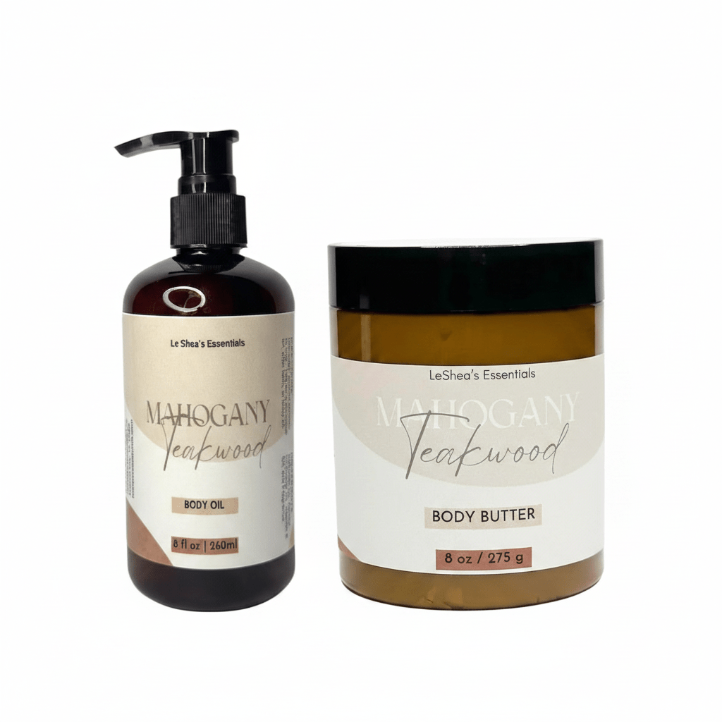 Mahogany Teakwood Luxury Set - Body Oil and Body Butter