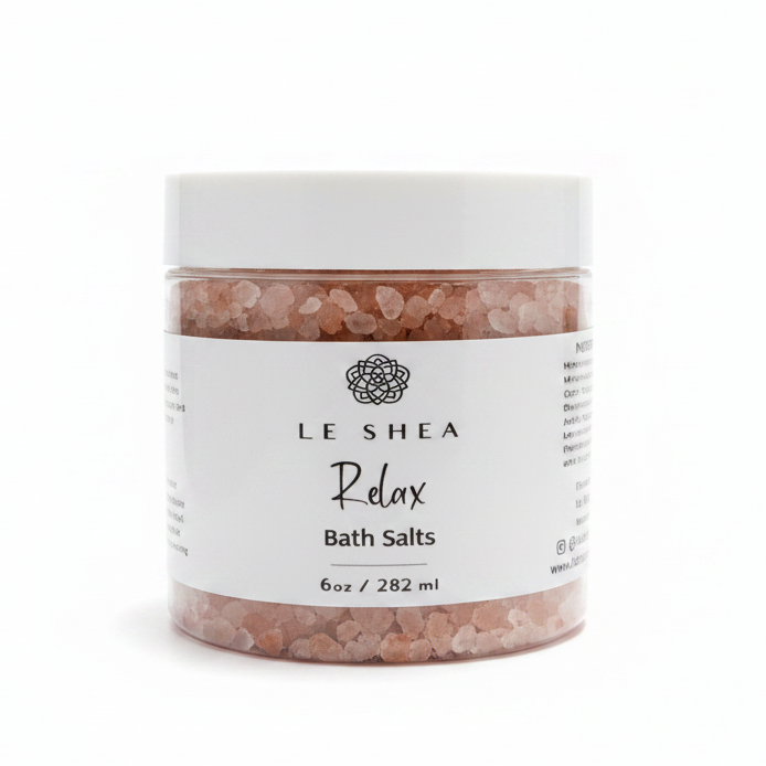 Le Shea Relax Bath Salts - white background
