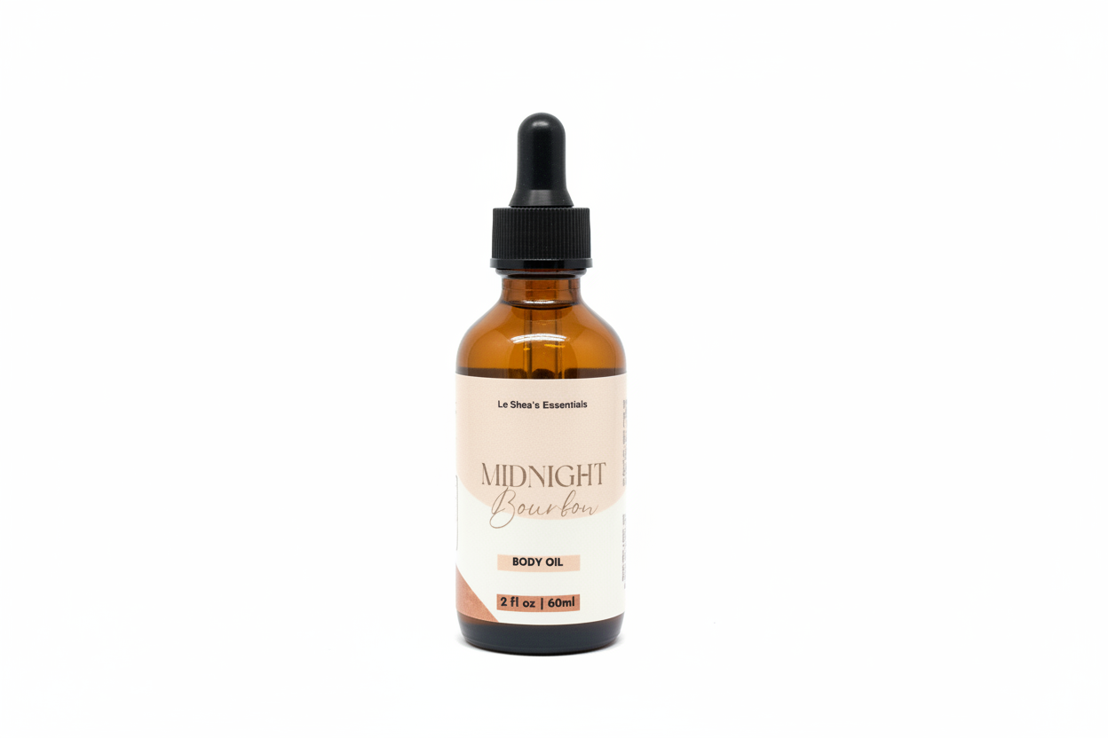 Midnight Bourbon Body Oil - White Background